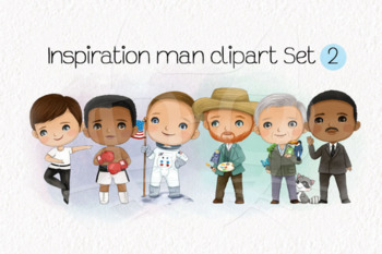 Preview of inspired man Clipart set2 instant download PNG file - 300 dpi