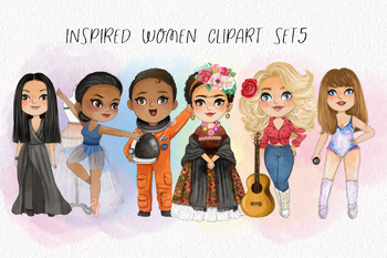 Preview of inspired women Clipart set5 instant download PNG file - 300 dpi