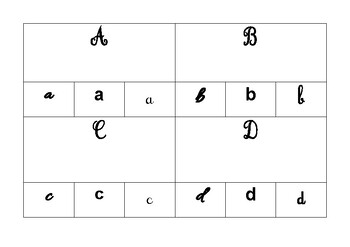 Preview of introduction of capital letters in cursive (FR)