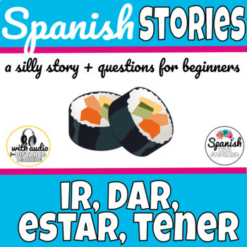 Preview of ir, dar, estar, tener Spanish reading comprehension activity and passage