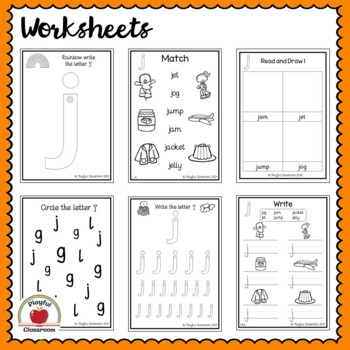 j phonics worksheet pack by playful classroom teachers pay teachers