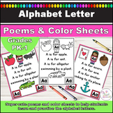 Alphabet Letter Identification Poems Posters and Color Sheets