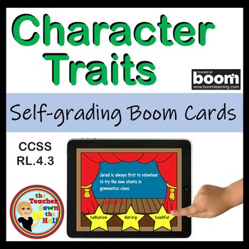 Preview of Character Traits BOOM Cards Digital Character Analysis Activity 