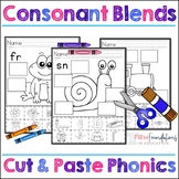 Consonant Blends Cut and Paste Phonics Activity - Two Lett