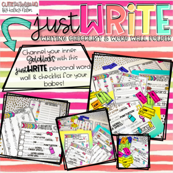 Preview of just WRITE!! {Personal Word Wall & Writing Checklist Folder!!}