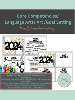 Preview of K-8 - New Year 2024 Goals - Mindfulness - Language Arts - Arts - Life Skills