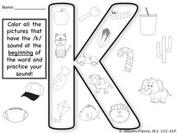 k articulation activities by speechterials teachers pay teachers