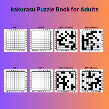 Preview of kakurasu Puzzle Book for Adults