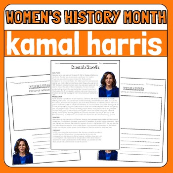Preview of kamal harris Womens History Month Biography Research Reading Passage