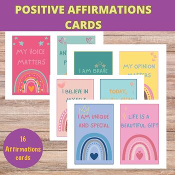 kids Positive Affirmations | Kids Affirmation Cards, Promote A Positive