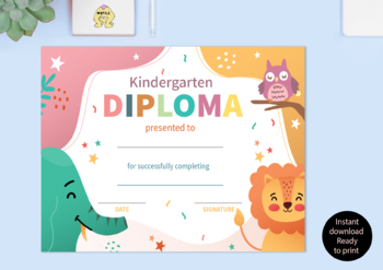 Preview of kids daily schedule,Printable Diploma template,printable Planner, 5 Printables!