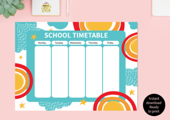 Preview of kids daily schedule, planner Printable, activates printable,Home school,Weekly