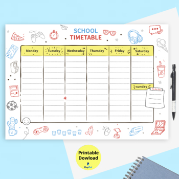 Preview of kids daily schedule, planner Printable, activates printable,Home school,Weekly