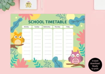 Preview of kids daily schedule, planner Printable, gift for kid,printable Planner,Weekly