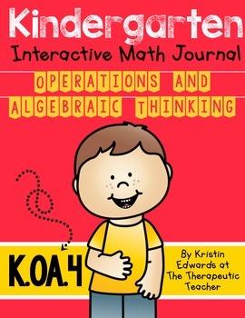 kindergarten interactive math journal koa4 by kristin edwards