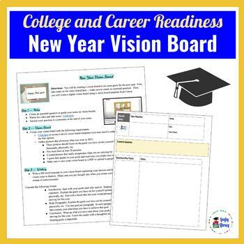 Preview of l New Year Vision Board for the avid learner l College and Career Readiness