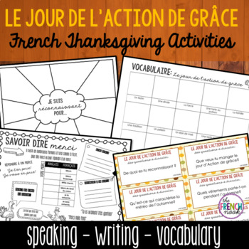 Preview of l’action de grâce French Thanksgiving Activities