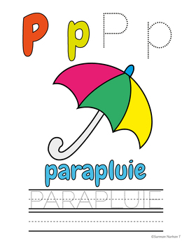 Preview of l'alphabet en français: Alphabet practice Worksheets Trace ,read & Colour
