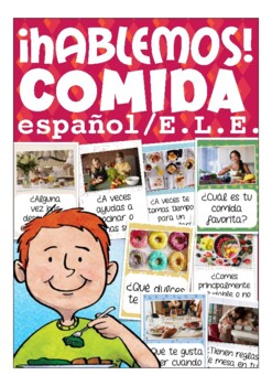 Preview of la comida - tarjetas para hablar Español - speaking prompts Spanish (food)
