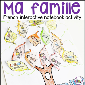 Preview of la famille French family tree  interactive notebook activity
