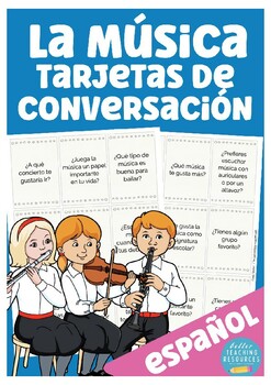 Preview of la música Spanish conversation cards (speaking about music)