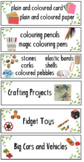 labels for classroom resources, craft and or play rooms