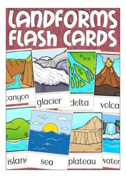 Preview of landforms /biospheres flash cards - ESL English vocabulary picture cards
