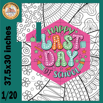 Preview of last day of school coloring pages activities Collaborative Poster Bulletin Board