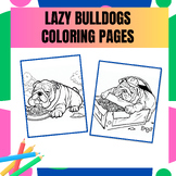 lazy Bulldogs coloring pages for kids  8.5x11 in