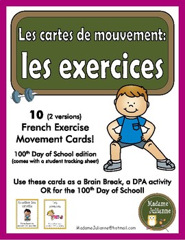 Preview of 100 jours d'école - French 100 Days of School -  French exercise cards