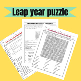 leap year activities packet(word search,crossword,spiral a
