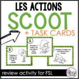 les actions French verb vocabulary scoot game and task cards
