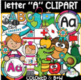 Letter A clipart MEGA set {alphabet clipart} Happy cloud clipart
