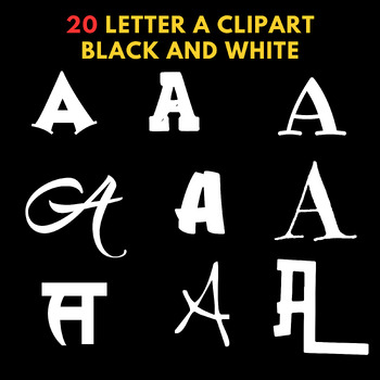 Preview of letter A clipart black and white