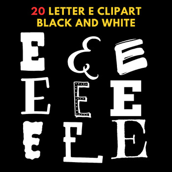 Preview of letter E clipart black and white