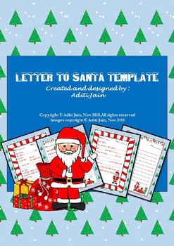 Preview of Christmas letter to Santa template Colored