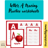 letters tracing practice worksheet, letter A