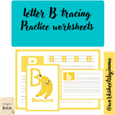 letters tracing practice worksheet, letter B, PDF