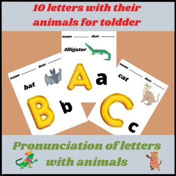 letters with their animals for toldder by Diverse Opportunity Teacher
