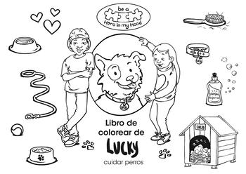 Preview of libro de colorear de Lucky cuidar perros
