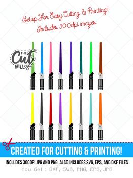 Download Light Saber Digital Stamp Light Saber Svg Cut Files 300 Dpi Printable