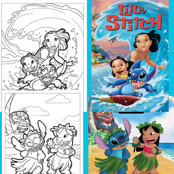 Lilo and Stitch Coloring book of The New Year and Winter