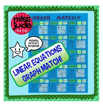 Preview of linear equations graph match cut & paste activity