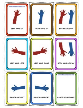 Preview of little learning labs - hand directions card game set for following directions