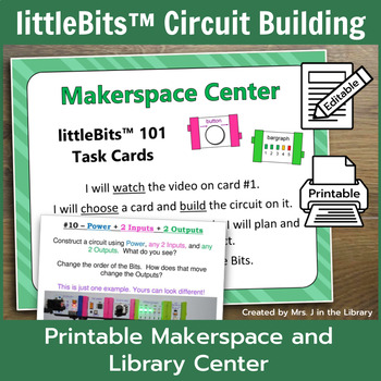 Preview of littleBits™ Circuit Building Makerspace or Library Centers