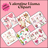 llama clipart FREEBIE / Valentine Llama Clipart/ Watercolo