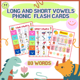 long and short vowels phonic  flash cards