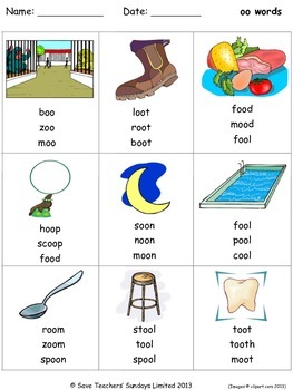 long oo phonics lesson plans, worksheets and other teaching resources