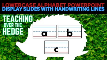 Preview of lowercase alphabet PowerPoint Display slides or PDF with handwriting lines