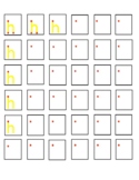 1" lines/boxes: lowercase letter h (dot cues)